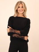 Kate & Pippa Blakely Lace Knit In Black-Kate & Pippa