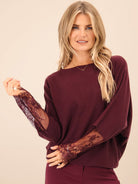 Kate & Pippa Blakely Lace Knit In Mulberry-Kate & Pippa