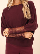 Kate & Pippa Blakely Lace Knit In Mulberry-Kate & Pippa