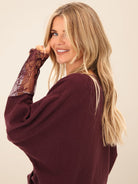 Kate & Pippa Blakely Lace Knit In Mulberry-Kate & Pippa