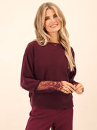 Kate & Pippa Blakely Lace Knit In Mulberry-Kate & Pippa