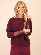 Kate & Pippa Blakely Lace Knit In Mulberry-Kate & Pippa