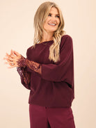 Kate & Pippa Blakely Lace Knit In Mulberry-Kate & Pippa