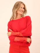 Kate & Pippa Blakely Lace Knit In Red-Kate & Pippa
