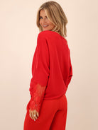 Kate & Pippa Blakely Lace Knit In Red-Kate & Pippa