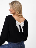 Kate & Pippa Bliss Bow Knit Jumper In Black-Kate & Pippa Autumn/Winter Ladies Clothing