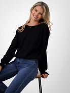 Kate & Pippa Bliss Bow Knit Jumper In Black-Kate & Pippa Autumn/Winter Ladies Clothing
