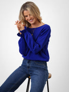 Kate & Pippa Bliss Bow Knit Jumper In Blue-Kate & Pippa Autumn/Winter Ladies Clothing