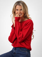 Kate & Pippa Bliss Bow Knit Jumper In Red-Kate & Pippa Autumn/Winter Ladies Clothing