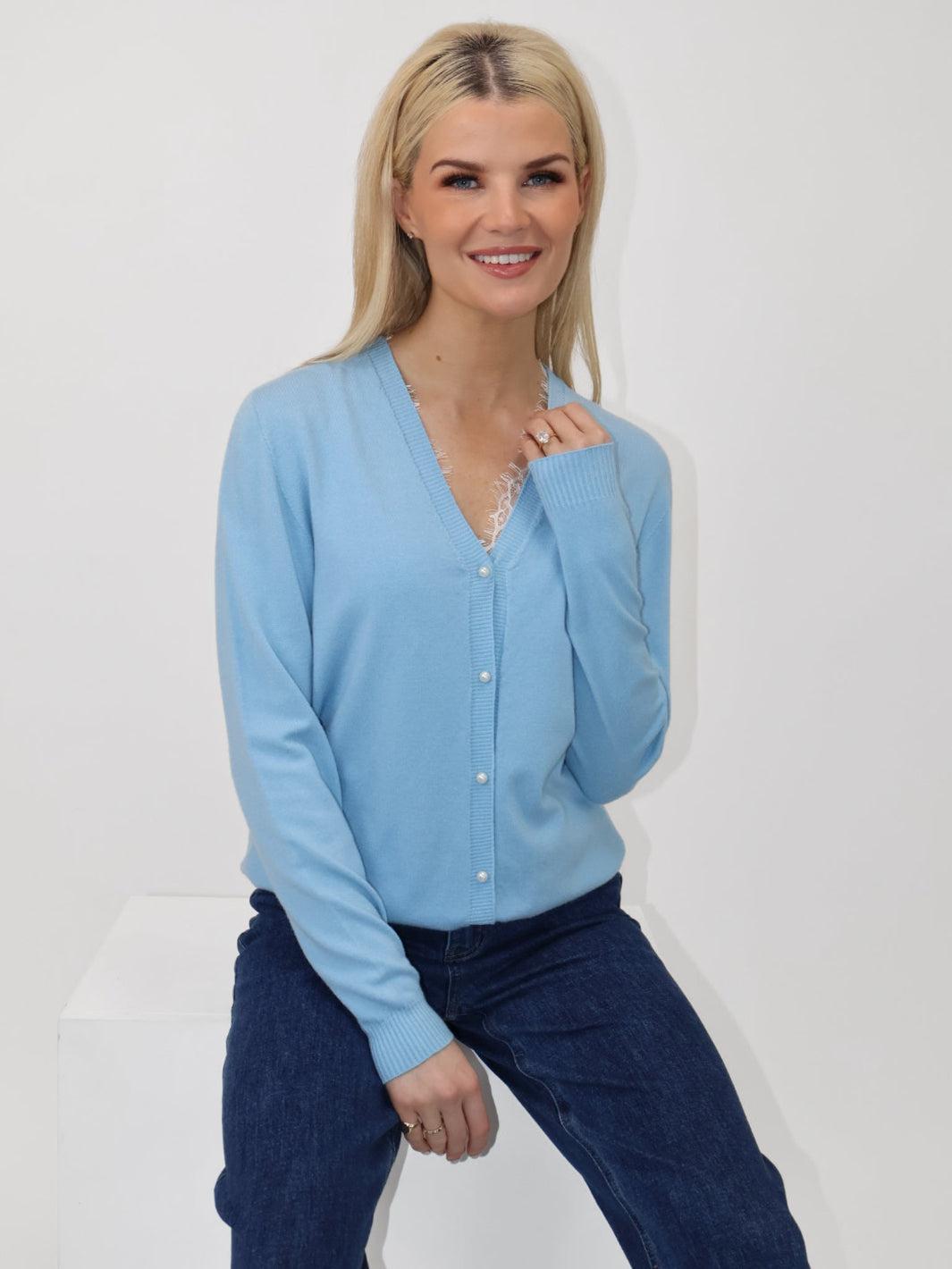 Kate & Pippa Carly Cardigan In Blue-Kate & Pippa