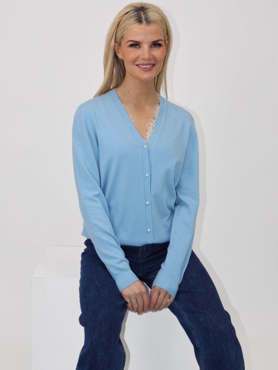 Kate & Pippa Carly Cardigan In Blue-Kate & Pippa