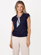 Kate & Pippa Claudia Sleeveless Knit Top In Navy-Kate & Pippa