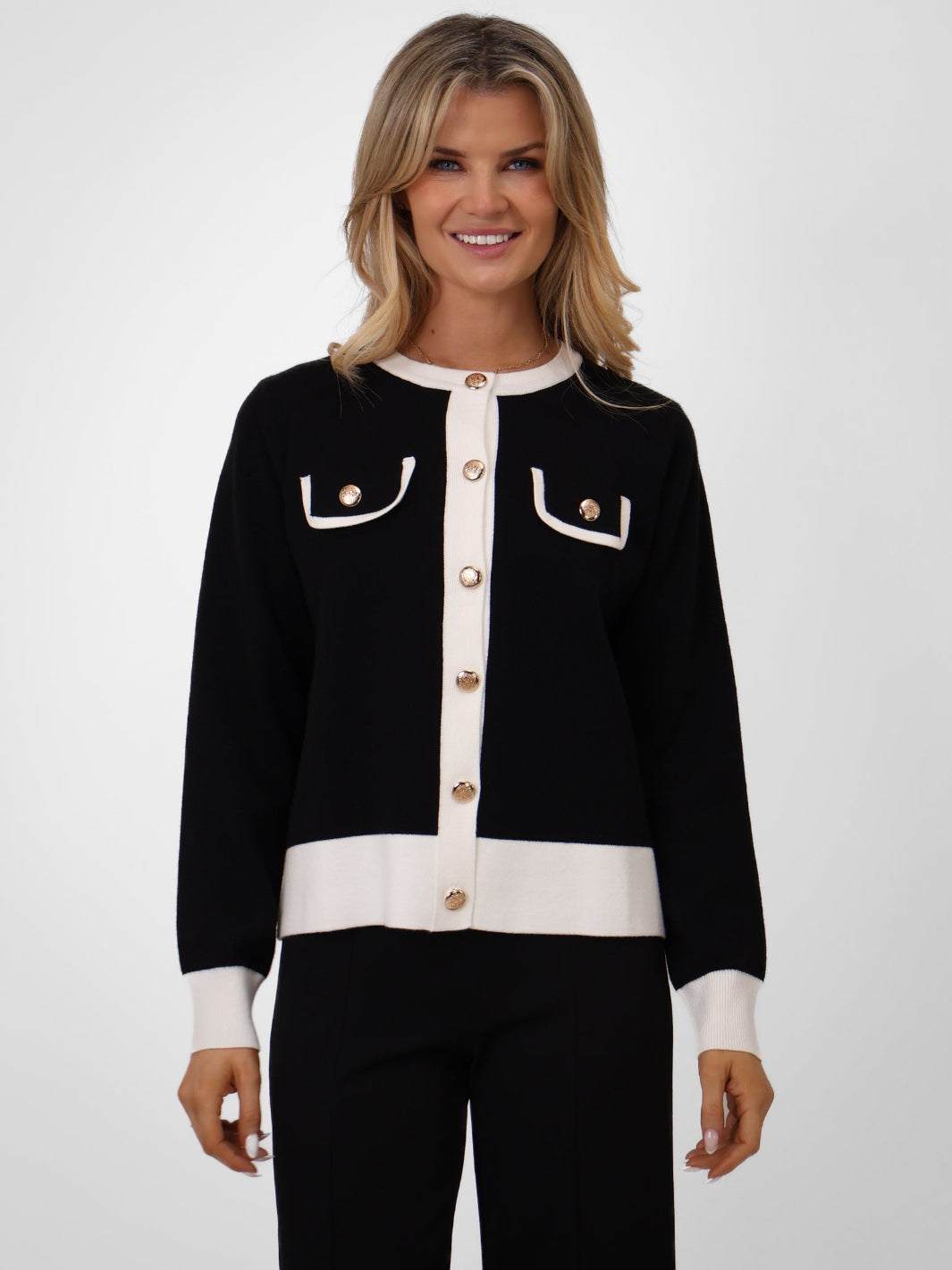 Kate & Pippa Coco Knit In Black / White-Kate & Pippa Autumn/Winter Ladies Clothing