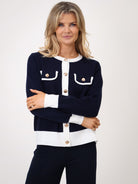 Kate & Pippa Coco Knit In Navy / White-Kate & Pippa Autumn/Winter Ladies Clothing