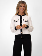 Kate & Pippa Coco Knit In White / Black-Kate & Pippa Autumn/Winter Ladies Clothing