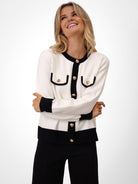 Kate & Pippa Coco Knit In White / Black-Kate & Pippa Autumn/Winter Ladies Clothing