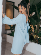 Kate & Pippa Dakota Mini Shift Dress In Light Blue-Kate & Pippa