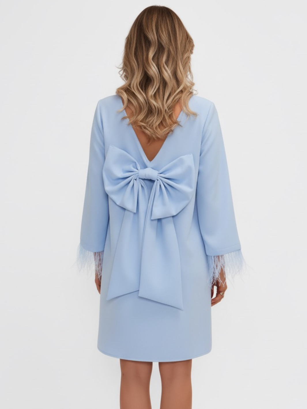 Kate & Pippa Dakota Mini Shift Dress In Light Blue-Kate & Pippa