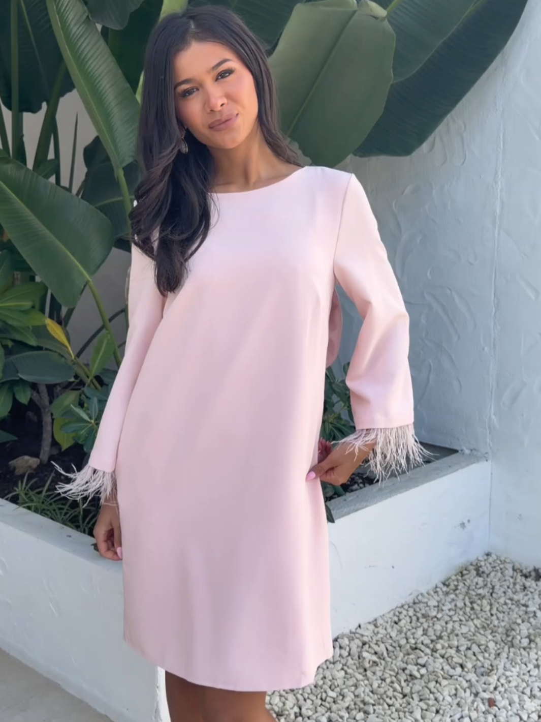 Kate & Pippa Dakota Mini Shift Dress In Pale Pink Kate & Pippa Dakota Mini Shift Dress In Pale Pink
