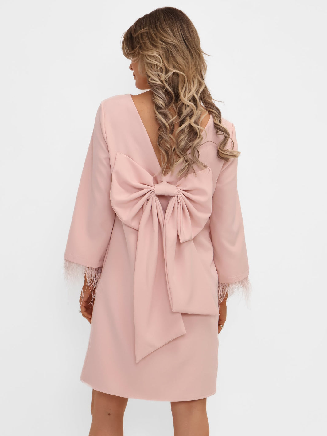 Kate & Pippa Dakota Mini Shift Dress In Pale Pink-Kate & Pippa
