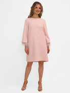 Kate & Pippa Dakota Mini Shift Dress In Pale Pink-Kate & Pippa