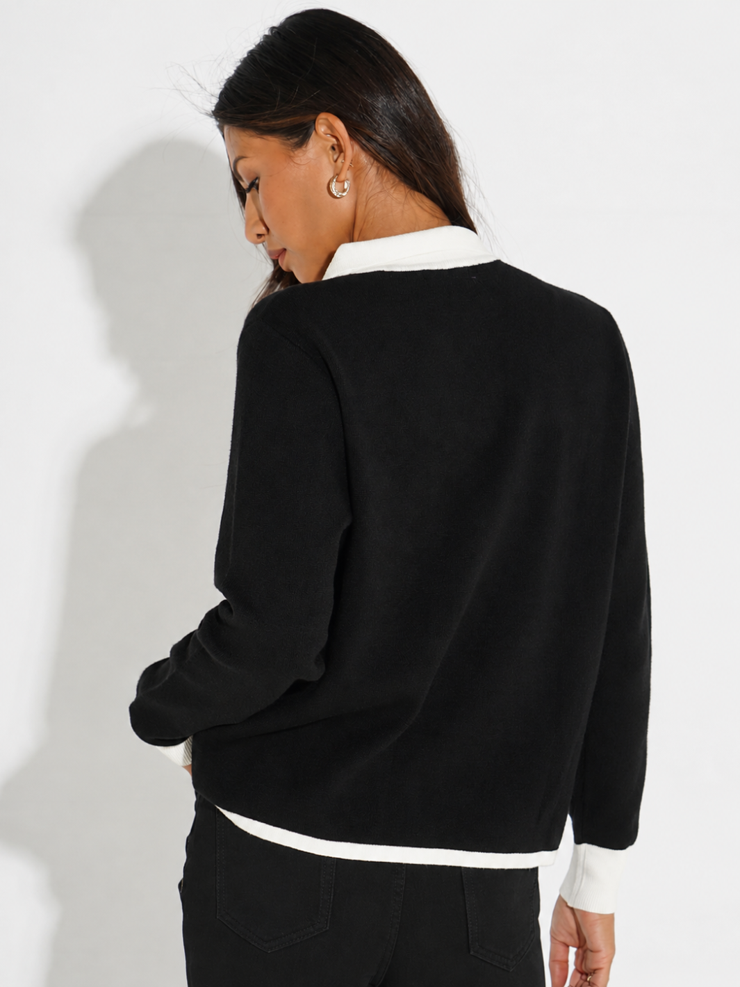 Kate & Pippa Dani Cardigan In Black / White-Kate & Pippa
