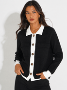 Kate & Pippa Dani Cardigan In Black / White-Kate & Pippa