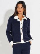 Kate & Pippa Dani Cardigan In Navy / White-Kate & Pippa