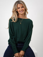Kate & Pippa Elba Pearl Detail Knit Jumper In Dark Green-Kate & Pippa Autumn/Winter Ladies Clothing