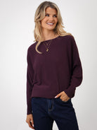 Kate & Pippa Elba Pearl Detail Knit Jumper In Mulberry-Kate & Pippa Autumn/Winter Ladies Clothing