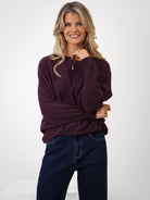 Kate & Pippa Elba Pearl Detail Knit Jumper In Mulberry-Kate & Pippa Autumn/Winter Ladies Clothing