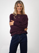 Kate & Pippa Elba Pearl Detail Knit Jumper In Mulberry-Kate & Pippa Autumn/Winter Ladies Clothing
