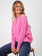 Kate & Pippa Elba Pearl Detail Knit Jumper In Pink-Kate & Pippa Autumn/Winter Ladies Clothing