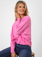 Kate & Pippa Elba Pearl Detail Knit Jumper In Pink-Kate & Pippa Autumn/Winter Ladies Clothing