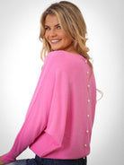 Kate & Pippa Elba Pearl Detail Knit Jumper In Pink-Kate & Pippa Autumn/Winter Ladies Clothing