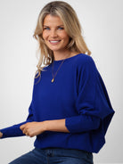 Kate & Pippa Elba Pearl Detail Knit Jumper In Royal Blue-Kate & Pippa Autumn/Winter Ladies Clothing