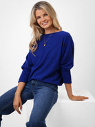 Kate & Pippa Elba Pearl Detail Knit Jumper In Royal Blue-Kate & Pippa Autumn/Winter Ladies Clothing