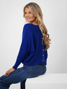 Kate & Pippa Elba Pearl Detail Knit Jumper In Royal Blue-Kate & Pippa Autumn/Winter Ladies Clothing