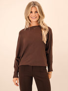 Kate & Pippa Elba Pearl Knit In Chocolate Brown-Kate & Pippa