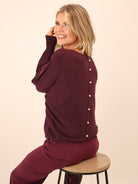 Kate & Pippa Elba Pearl Knit In Mulberry-Kate & Pippa