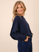 Kate & Pippa Elba Pearl Knit In Navy-Kate & Pippa