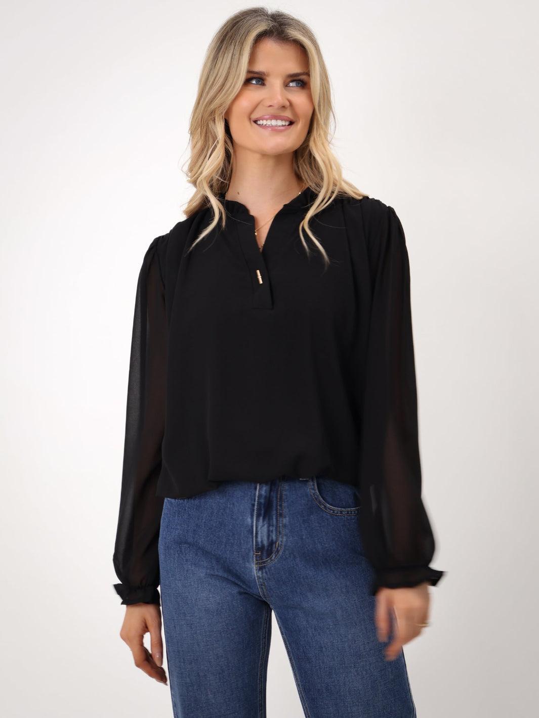 Kate & Pippa Fia Top In Black-Kate & Pippa Autumn/Winter Ladies Clothing
