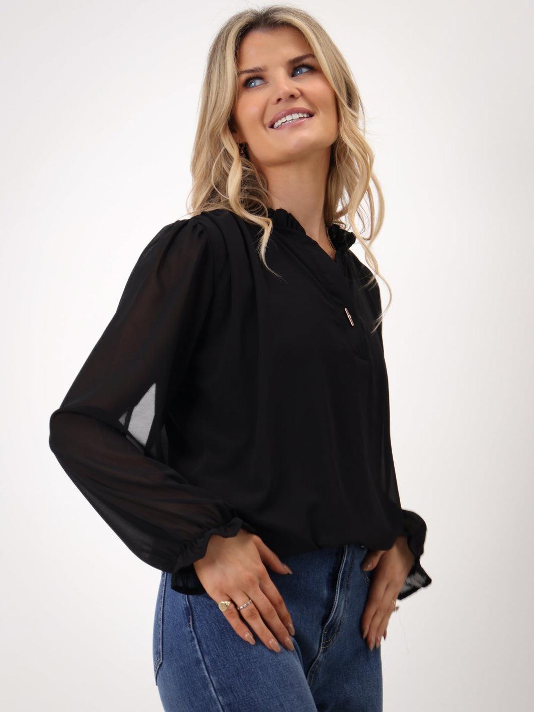 Kate & Pippa Fia Top In Black-Kate & Pippa Autumn/Winter Ladies Clothing