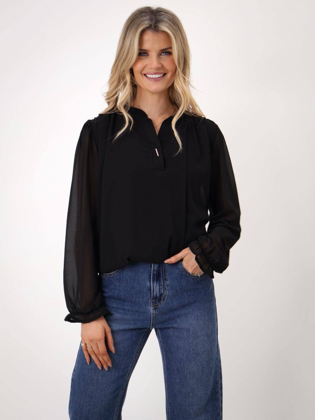 Kate & Pippa Fia Top In Black-Kate & Pippa Autumn/Winter Ladies Clothing