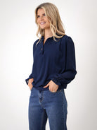 Kate & Pippa Fia Top In Navy-Kate & Pippa Autumn/Winter Ladies Clothing