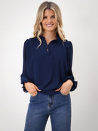 Kate & Pippa Fia Top In Navy-Kate & Pippa Autumn/Winter Ladies Clothing