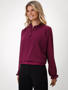 Kate & Pippa Fia Top In Plum-Kate & Pippa Autumn/Winter Ladies Clothing