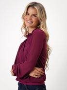 Kate & Pippa Fia Top In Plum-Kate & Pippa Autumn/Winter Ladies Clothing
