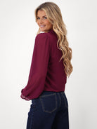Kate & Pippa Fia Top In Plum-Kate & Pippa Autumn/Winter Ladies Clothing