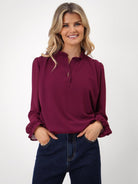 Kate & Pippa Fia Top In Plum-Kate & Pippa Autumn/Winter Ladies Clothing